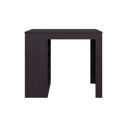 Black Counter Table with Shelves - Modern Dining Table for Living Room