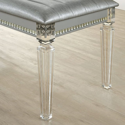 Silver Acrylic Bench - Contemporary Style for Bedroom