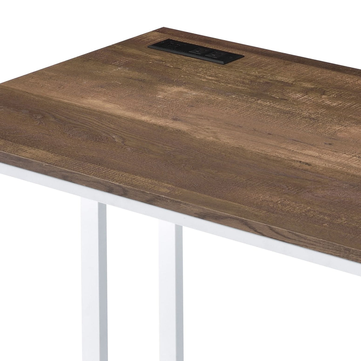 Tyrese Walnut & White Writing Desk - Work From Home Office