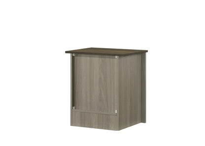 Gray Oak End Table with Storage - 16" W Nightstand