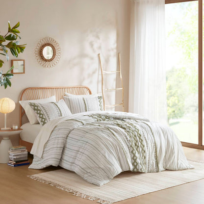 King Cotton Aztec Print Comforter Set with Chenille