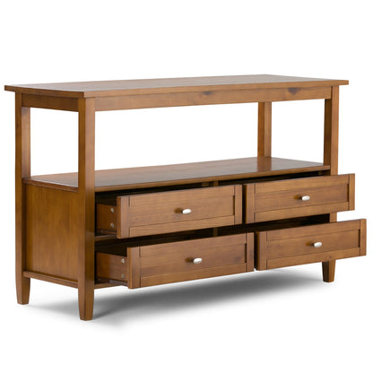 Light Brown Wood Console Table - 48" Wide Storage Sofa Table