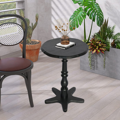15.75 Inch Round Black MDF Side Table - Living Room Accent