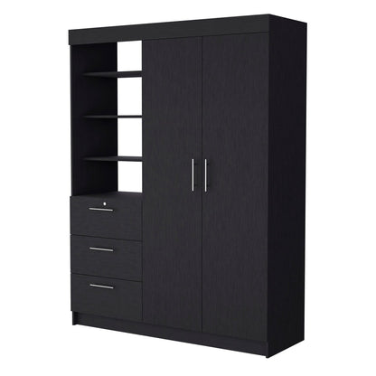 Wenge 3-Drawer Armoire - Bedroom Storage Furniture