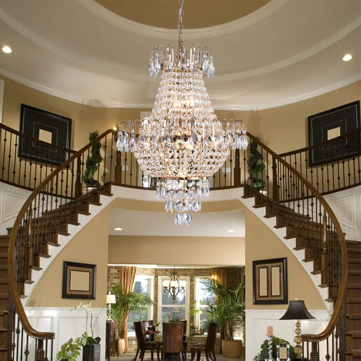 Gold Crystal Chandeliers - Large Luxury Ceiling Lighting