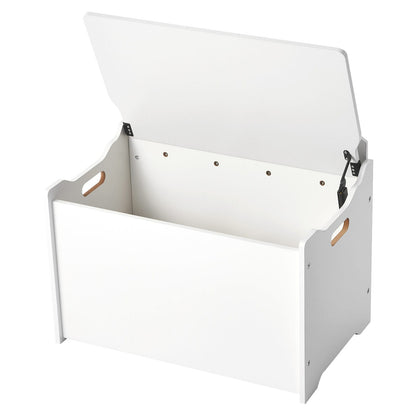 White Kids Storage Bench - MDF Toy Box with Backrest