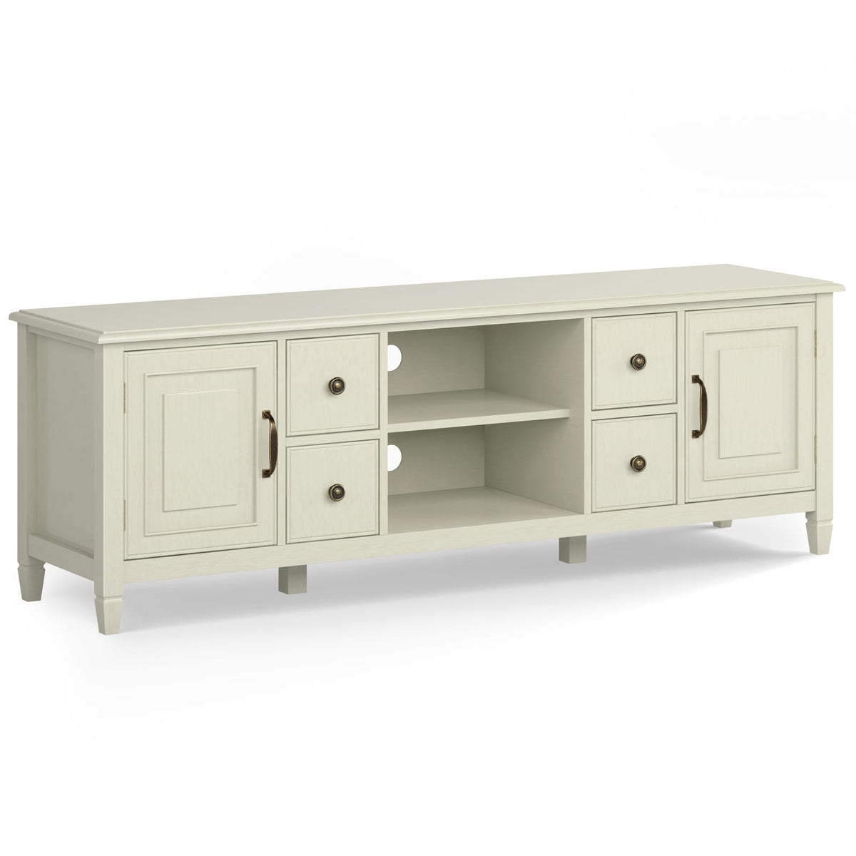 Connaught 72 Inch Solid Wood TV Stand - Antique White