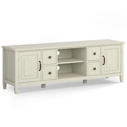 Connaught 72 Inch Solid Wood TV Stand - Antique White