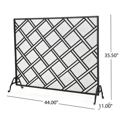 FIRE SCREENS - Black Iron Umbrella Shade - 44" x 11"