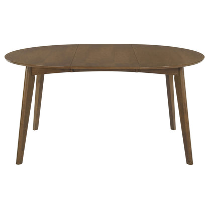 Oval Dark Walnut Dining Table with Chairs - 5 Piece Set for Dining Room