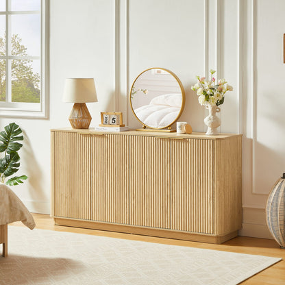 Oak MDF Sideboard for Dining Room Storage, 63"W x 15.75"D
