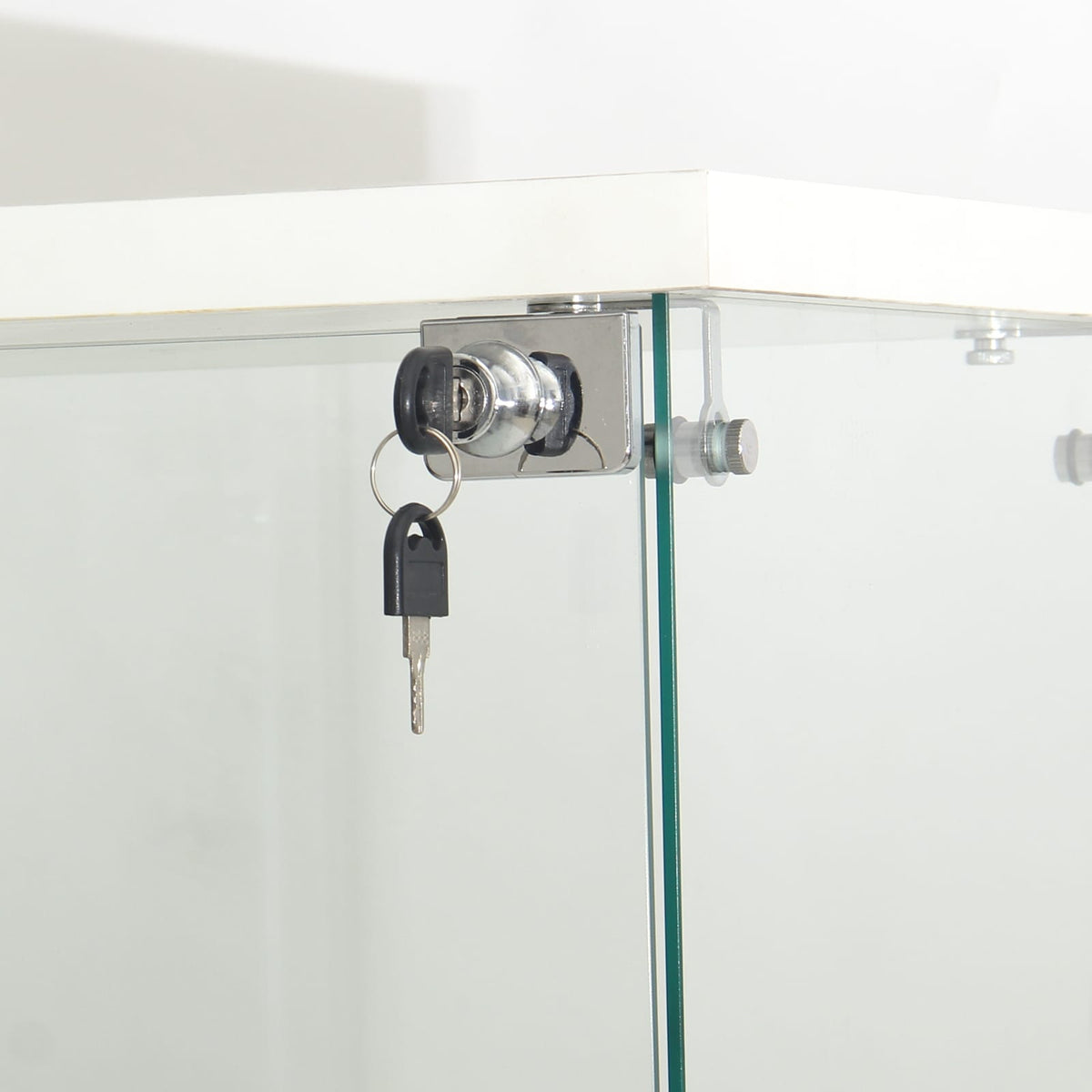 Glass Display Cabinet - 4 Shelves White