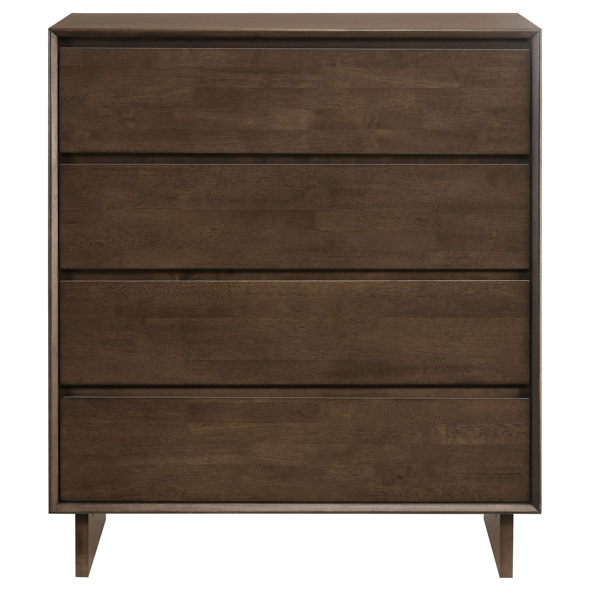 Dark Brown 4-Drawer Chest - Compact Storage for Bedroom