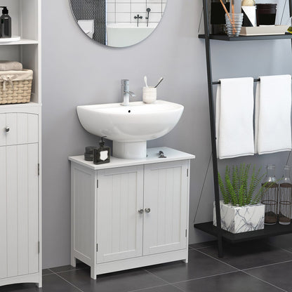 White Bathroom Vanity Cabinet with Storage - 24 Inch