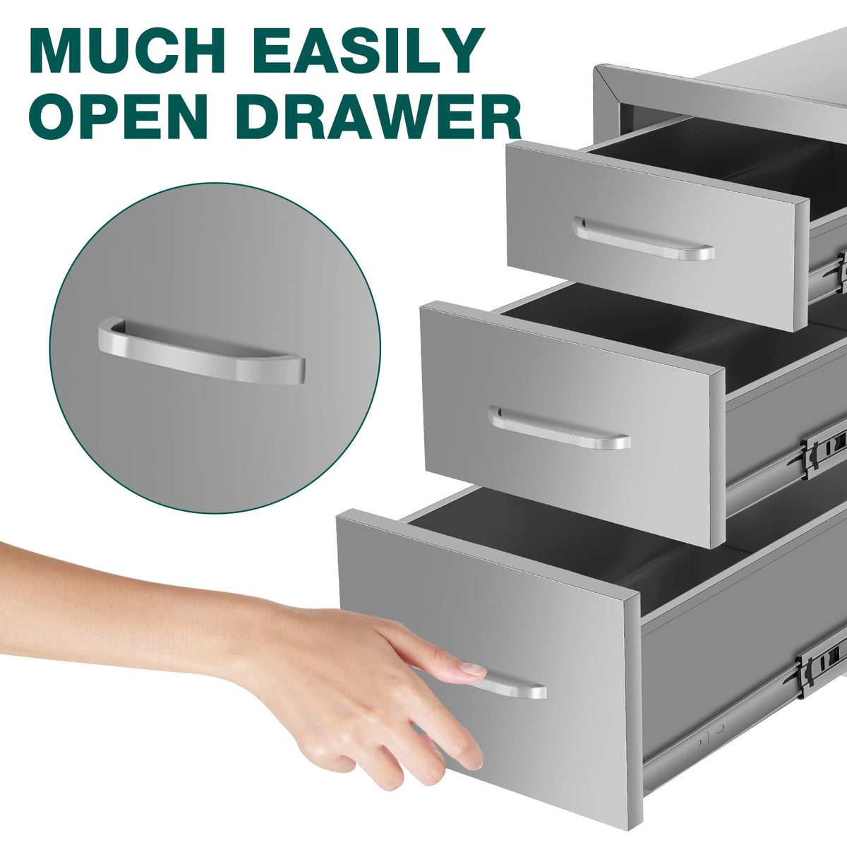 14x20 Stainless Steel Outdoor Drawer Cabinets - Silver