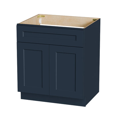 30" Bathroom Vanity Cabinet - Blue Wood Sink Base