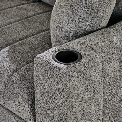 Gray Boucle 3 Seat Sectional Sofa with Sleeper