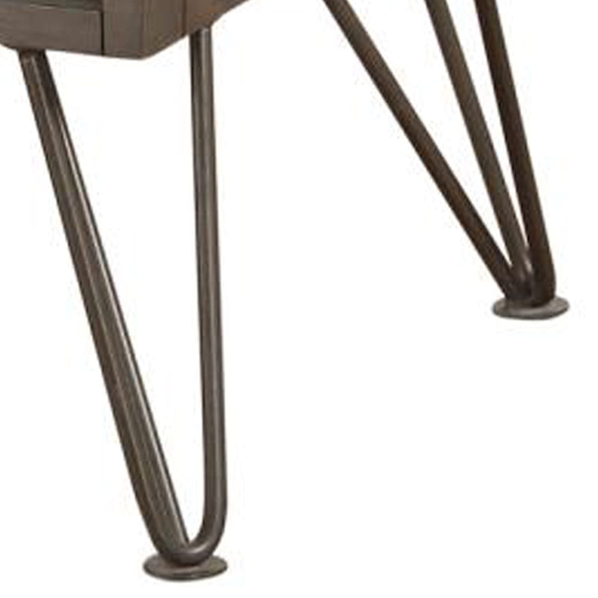 Contemporary Gray Wood Nightstand with Metal Legs - Storage & Style