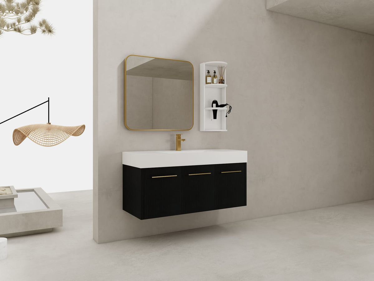 47 Inch Black Chestnut Bathroom Vanity with Sink