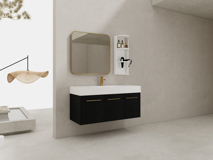 47 Inch Black Chestnut Bathroom Vanity with Sink
