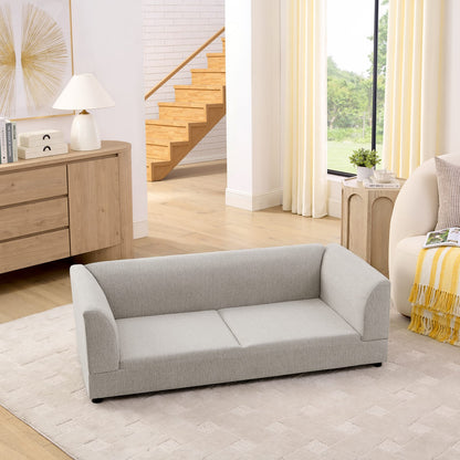 56.5" Beige Foam Dog Sofa for Medium Large Dogs with Backrest