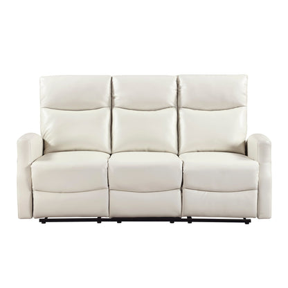 Contemporary Beige Double Reclining Sofa - Plywood Frame