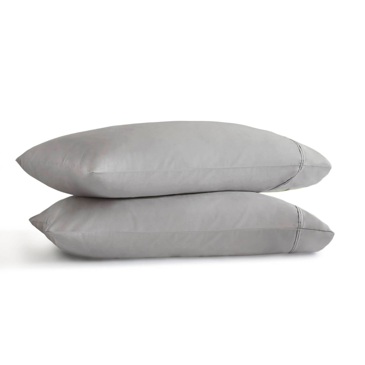 2-Piece King Sham Sateen Pillowcase Set, Grey - Luxurious Comfort & Easy Care