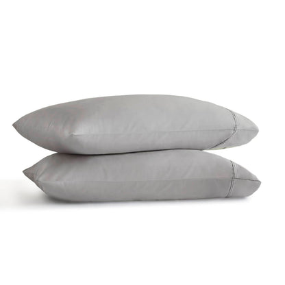 2-Piece King Sham Sateen Pillowcase Set, Grey - Luxurious Comfort & Easy Care