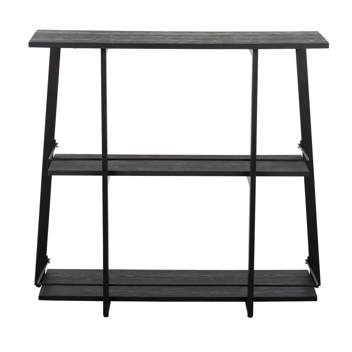 Converge Bookcase - Black Bamboo & Steel Display Shelf
