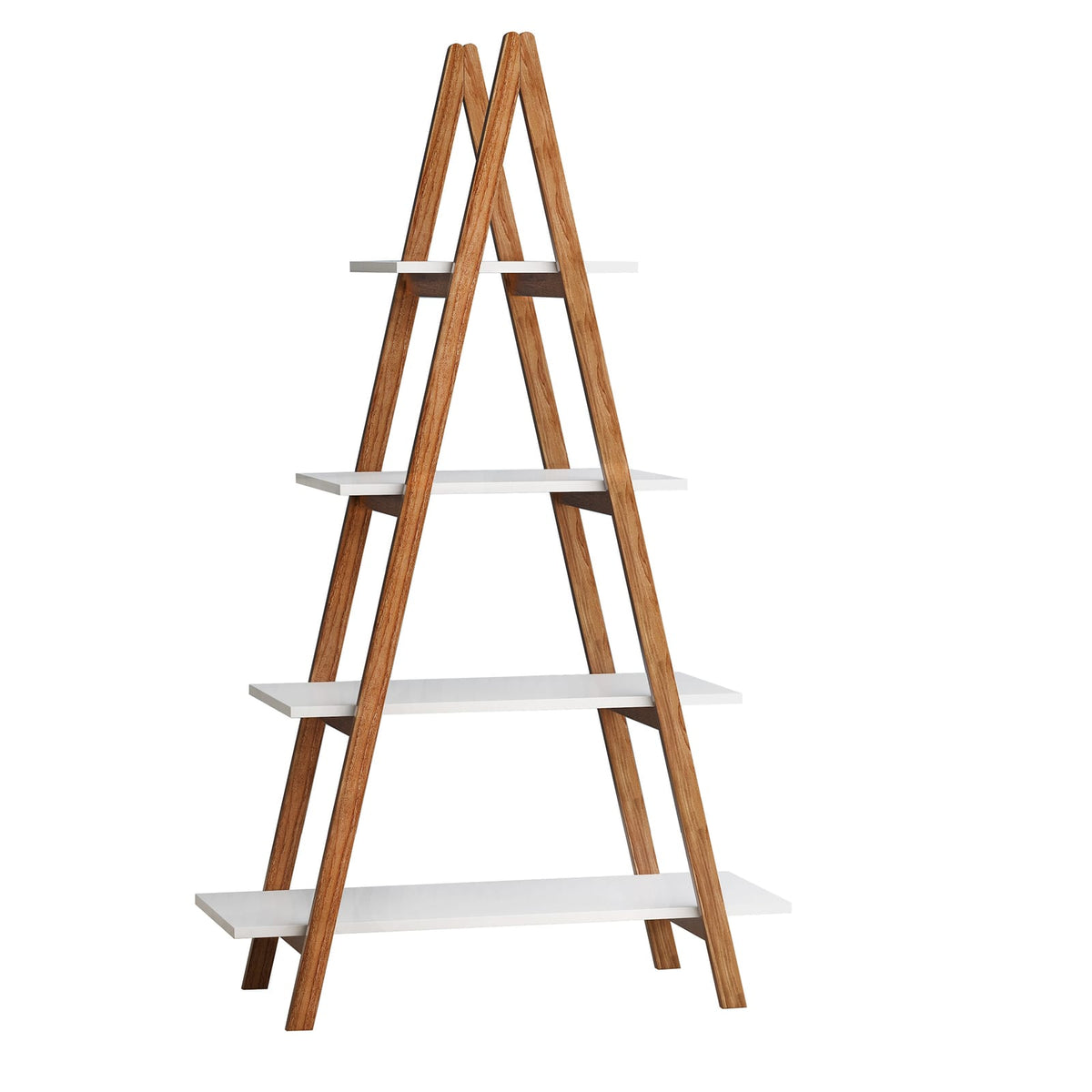Solid Bamboo Oxford "A" Frame Ladder Bookshelf - White
