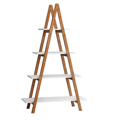 Solid Bamboo Oxford "A" Frame Ladder Bookshelf - White
