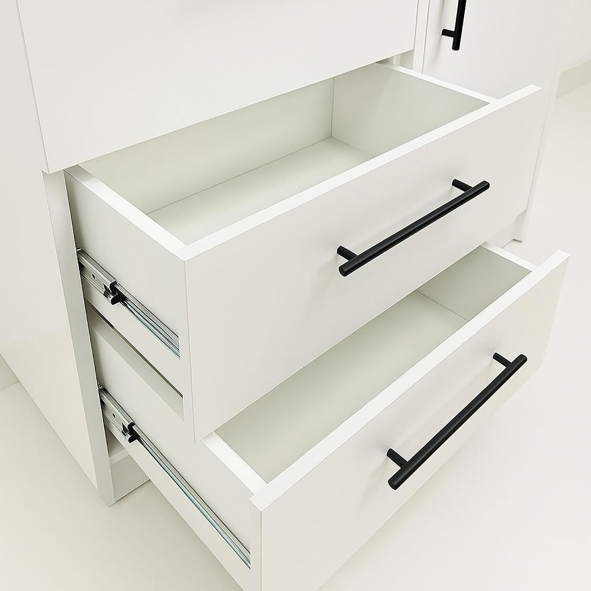 White Wood Dresser - 47" Wide Chest of Drawers for Bedroom