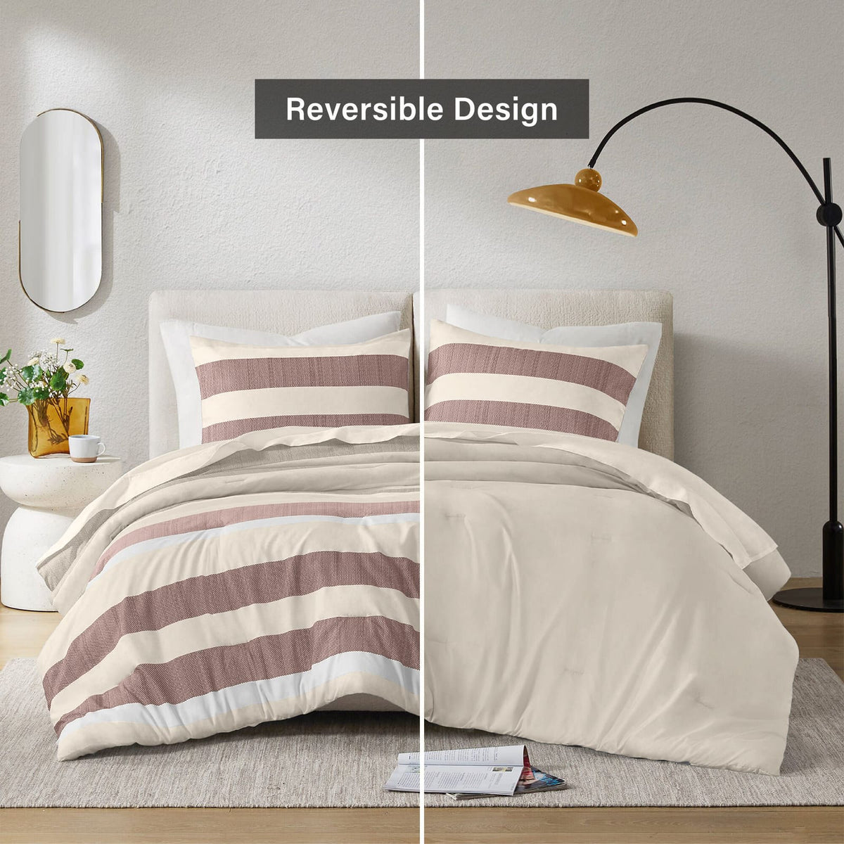 Terracotta Polyester Twin Comforter Set - 2 Piece Bedding