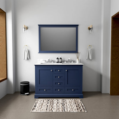 Navy Blue Double Bath Vanity - 48 Inch Wide