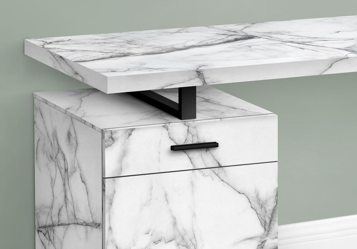 Computer Desk, White Home Office Desk with Storage Drawers - 48"L