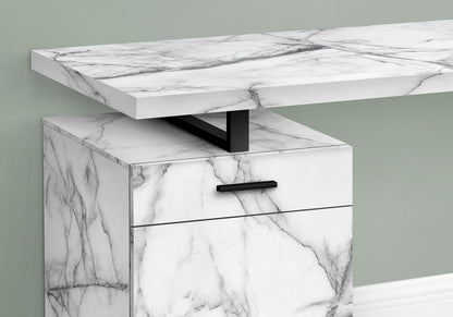 Computer Desk, White Home Office Desk with Storage Drawers - 48"L