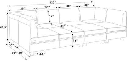 Dark Gray Modular Sectional Sofa - 8 Seat