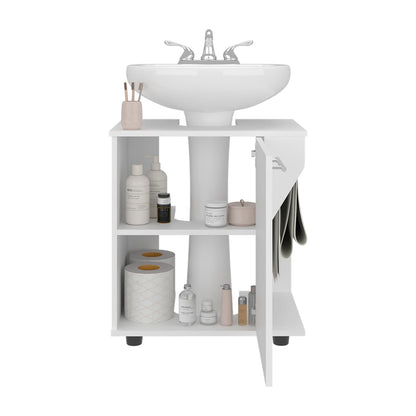 White Kitchen Under Sink Cabinet - 2 Door Storage for Bathroom