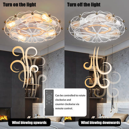 White ABS Modern Ceiling Fan with Lights