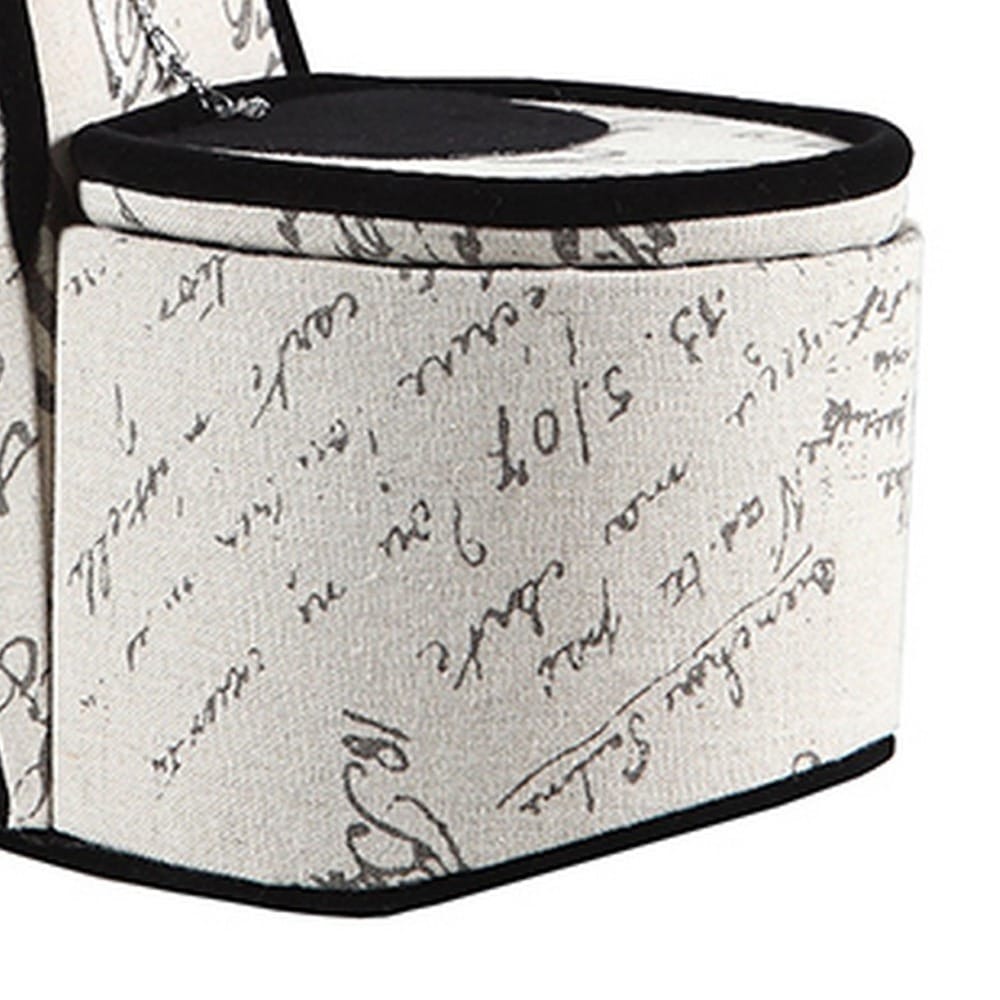 Beige Black Velvet Jewelry Storage Box for High Heels and Accessories for Bedroom