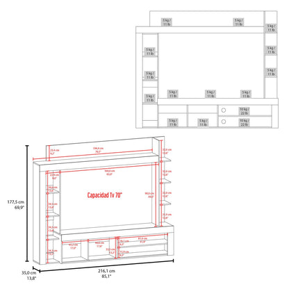 Multicolor Particle Board TV Stand with Storage