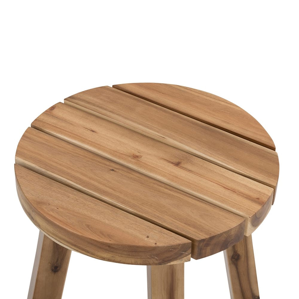 16 Inch Round Acacia Wood Side Table