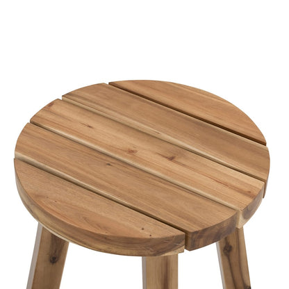 16 Inch Round Acacia Wood Side Table
