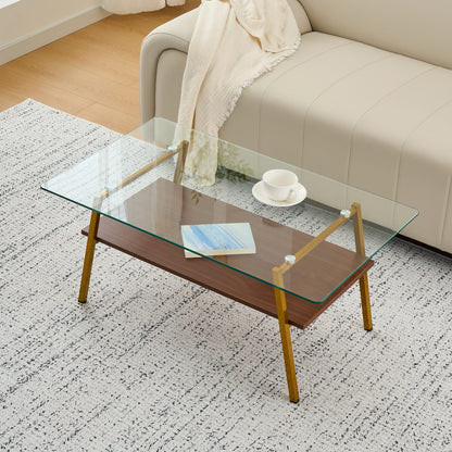 Transparent Glass Coffee Table - Modern Design, Durable Support