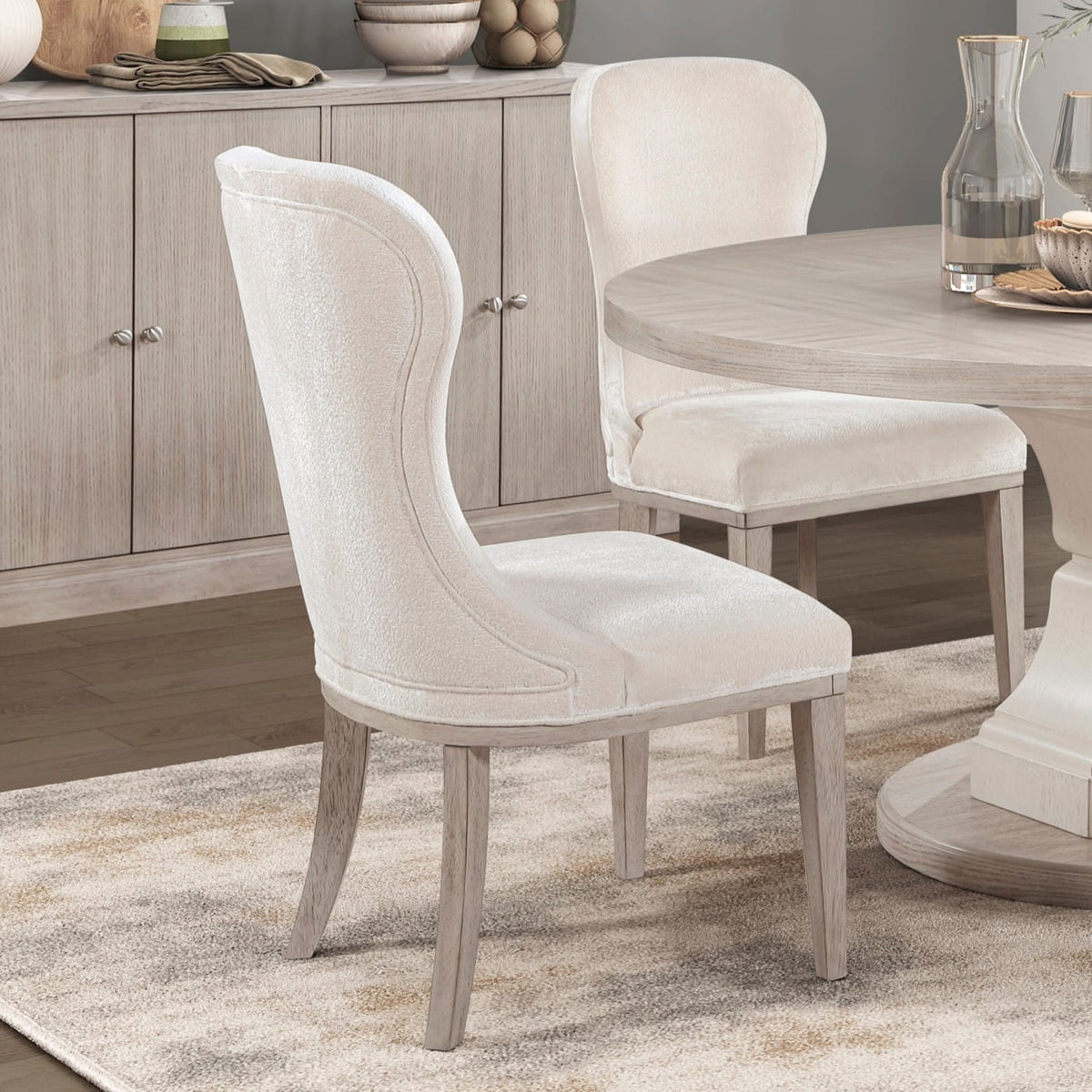 Ivory Side Chairs Set of 2 Classic Dining Chairs