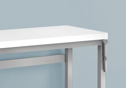 Adjustable Computer Desk - White Laminate, 48"L Home Office Desk