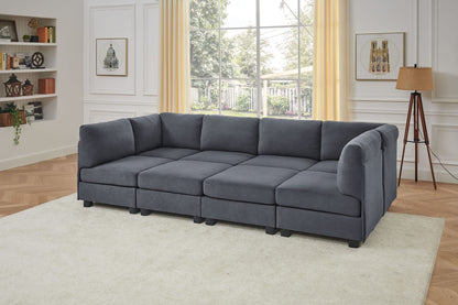 Dark Gray Modular Sectional Sofa - 8 Seat