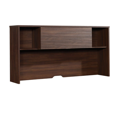 Brown 6-Shelf Hutch - Contemporary Office Storage for Living Room