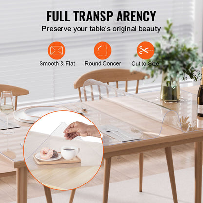 30x60 Inch Transparent PVC Table Protector - Desk Cover