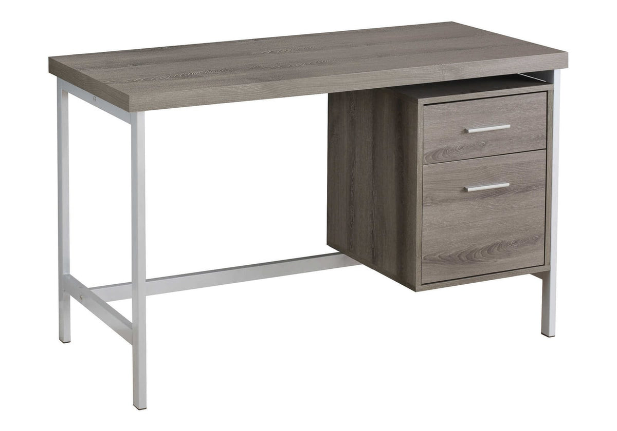 Taupe Computer Desk with Storage Drawers - 48" L Workstation for Home Office